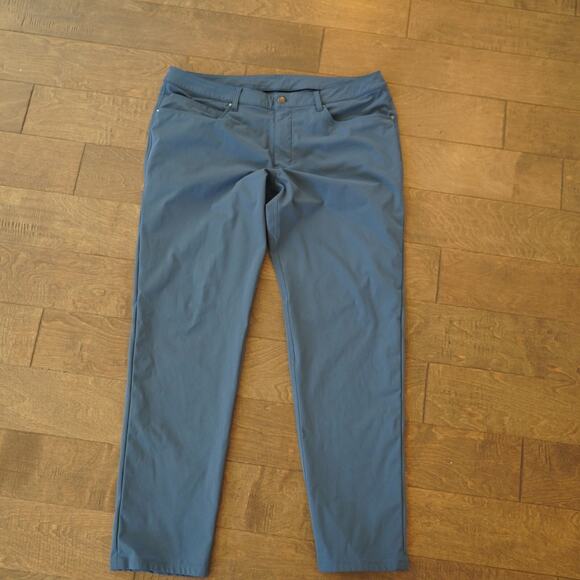 Lululemon ABC‎ Pants Men’s Size 38 Warpstreme Blue Classic Fit Golf Performance - Picture 4 of 9